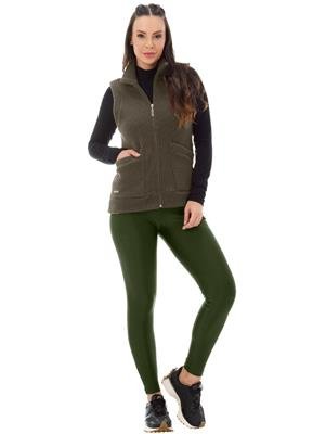 Colete de Soft com Gola Alta e Bolsos Frontais | DiCorpo  