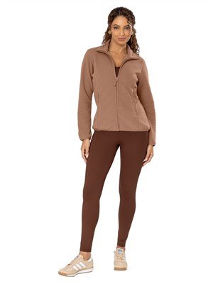 Jaqueta Feminina Acinturada com Gola Alta Bolsos e Zíper - Soft Ultra | DiCorpo 