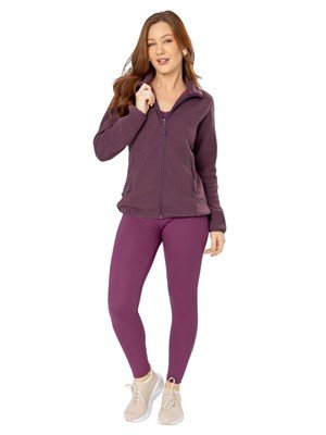 Jaqueta Feminina Acinturada com Gola Alta Bolsos e Zíper - Soft Ultra | DiCorpo 