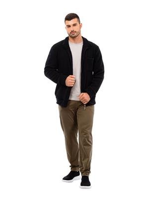 JAQUETA MASCULINA DICORPO COM GOLA ALTA E BOLSOS 