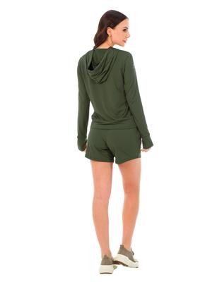 Jaqueta Esportiva Feminina com Capuz, Abertura para o Dedo e  Proteção Solar UV50+ | DiCorpo 