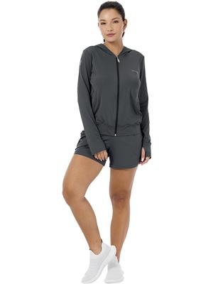 Jaqueta Esportiva Feminina com Capuz, Abertura para o Dedo e  Proteção Solar UV50+ | DiCorpo 