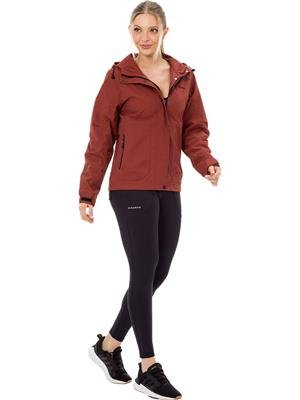 Jaqueta Corta Vento Feminina Texturizada com Gola Alta, Bolsos e Capuz - Microfibra 