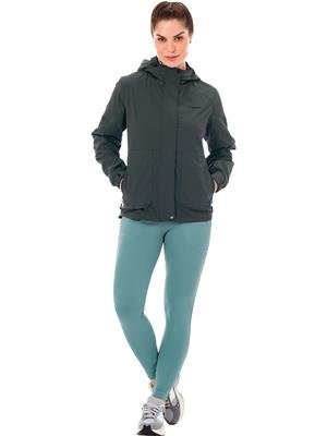 Jaqueta Corta Vento Feminina Texturizada com Gola Alta, Bolsos e Capuz - Microfibra 
