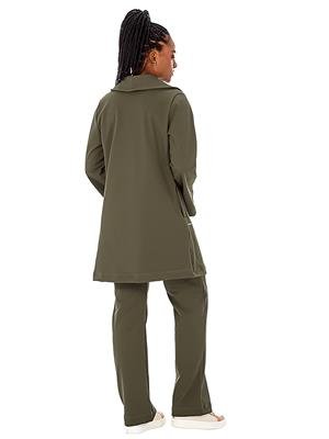 Casaco Feminino ¾ Semi Evasê com Lapela Dupla e Mangas Flare | DiCorpo 