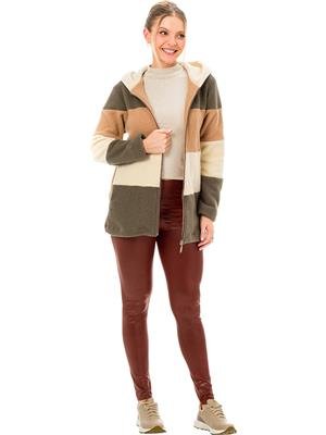 Casaco Feminino De Soft Alongado Com Bolsos e Capuz 