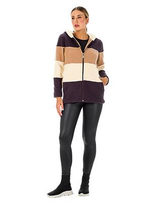 Casaco Feminino De Soft Alongado Com Bolsos e Capuz 