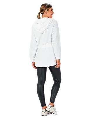 Casaco Alongado com Mangas Raglã e Capuz em Soft Glacê | DiCorpo 