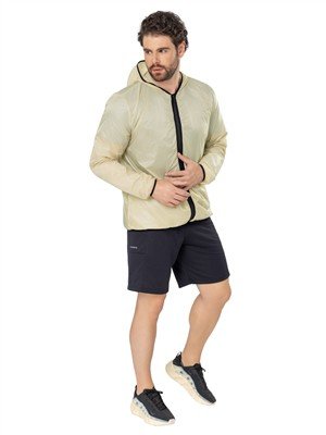 Jaqueta Corta Vento Masculina Repelente à Água, Com Capuz e Bolsos  