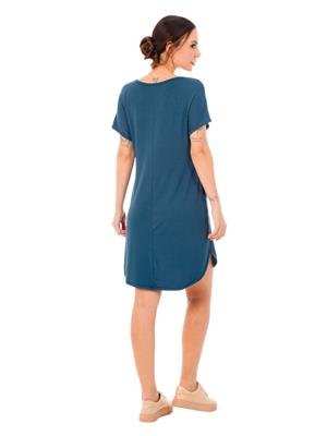 Vestido Camiseta com Bolsos e Decote U | DiCorpo 