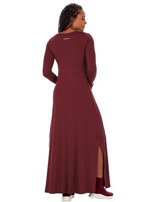 Vestido Longo Recortado com Decote V e Fendas Laterais | DiCorpo 