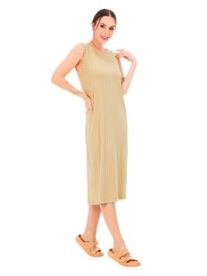 Vestido Midi Canelado Decote Canoa | DiCorpo 