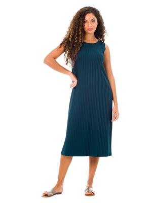 Vestido Midi Canelado Decote Canoa | DiCorpo 