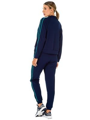 Conjunto Listrado Feminino: Jaqueta Raglã e Calça Jogger com Bolsos | DiCorpo 