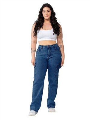 CALCA JEANS CARGO 