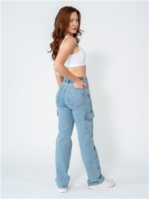 CALCA JEANS CARGO 