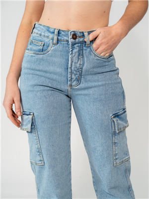 CALCA JEANS CARGO 