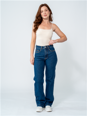 CALCA JEANS RETA 