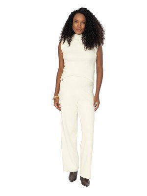 Calça Pantalona em Tricô 