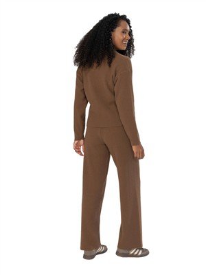 Calça Pantalona em Tricô 