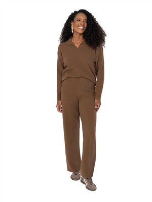 Calça Pantalona em Tricô 