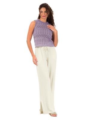 Regata em Malha com Efeito Crochê e Transparência | DiCorpo 