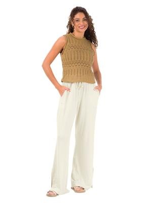 Regata em Malha com Efeito Crochê e Transparência | DiCorpo 