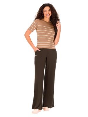 Camiseta Mangas Curtas em Tricô Leve | DiCorpo 