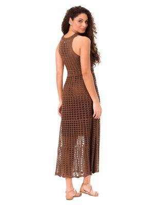 Vestido Longo de Tricô com Decote Redondo | DiCorpo 