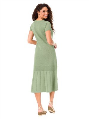 Vestido Midi Evasê em Tricô | DiCorpo 