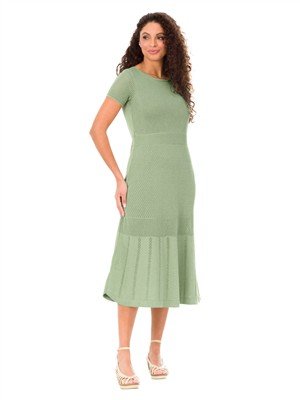 Vestido Midi Evasê em Tricô | DiCorpo 