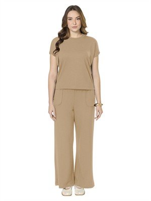 Calça Pantalona De Moletinho com Bolsos 